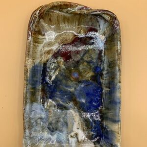 Handmade Pottery Tray 8”x12” Signed By The Artist